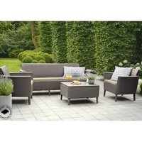 Комплект садових меблів Keter Salemo 3 seater set 1 диван + 2 крісла + 1 стіл капучино 253237
