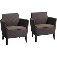 Фото Комплект садових меблів Keter Salemo 3 seater set 1 диван + 2 крісла + 1 стіл коричневий 253240