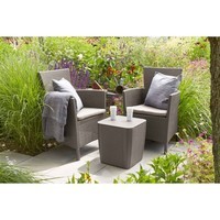 Комплект садових меблів Keter Iowa Balcony (Luzon Flat) 2 крісла + 1 стіл капучино 224383